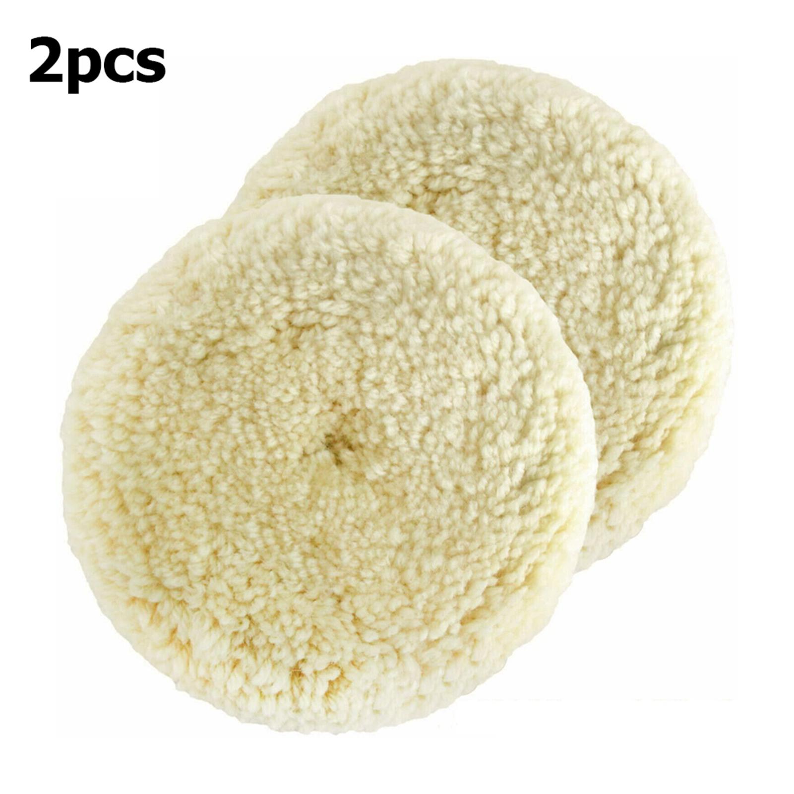 7 PCS 3 Inch Wool Polishing Buffing Pad, Polishing Buffing Wheel with Hook  and Loop Back for Drill Buffer Attachment with M10 Drill Adapter Car Buffer